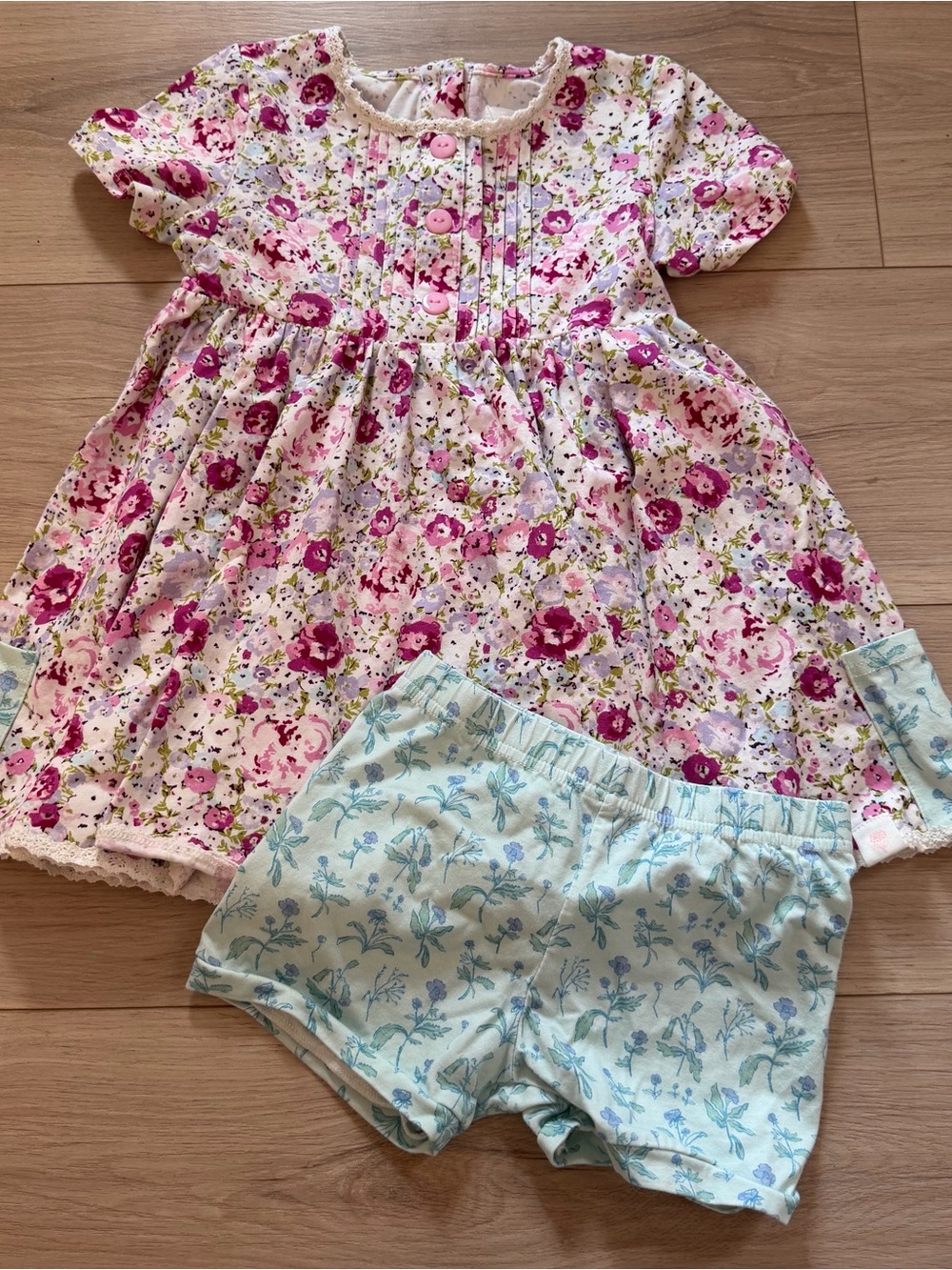 SweetHoney Floral Pink and Purple Girls Dress